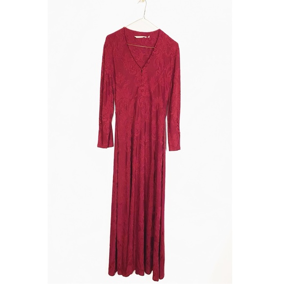 Soft Surroundings Gypset Jacquard Maxi Dress Red Jewel Tone Lace Womens size S Soft Surroundings Gypset Jacquard Maxi Dress Red Jewel Tone Lace Womens size S